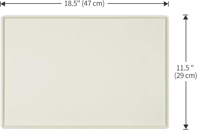 Dog Food Mat,Silicone Waterproof Food Tray,Non Slip Pet Bowl Mats Placemat,0.6" Raised Edge,Suitable for Most Small and Medium Sized Pets,18.5" x 11.5"