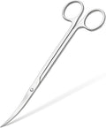 Mandala Crafts 12 Inches Silver Stainless Steel Curved Aquarium Scissors for Trimming Aquatic Plants – Bent Aquascape Scissors for Fish Tanks, Hospital Tanks, Goldfish Bowls, and Terrariums