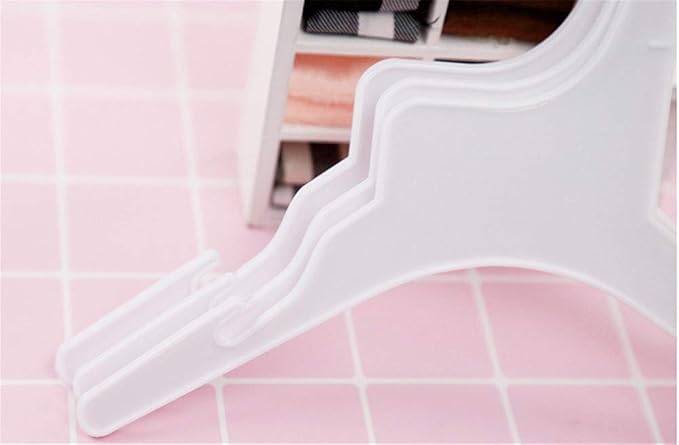 Pet Clothing Hanger, 10PCS Plastic Anti-Skid Dog Puppy Cat Clothes Clothing Rack for Small Animals (White, S)