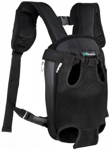 PetAmi Dog Carrier Backpack, Adjustable Dog Pet Cat Front Carrier Backpack | Ventilated Dog Chest Carrier for Hiking Camping Travel, Sling Bag for Small Medium Dog Cat Puppies, Medium, 9-13 lbs, Black
