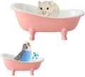 Small Animal Hamster Sand Bathtub, Bird Bathroom, Ice Accessories Cage Toys, Ceramic Relax Habitat House, Sleep Pad Nest for Hamster, Food Bowl for Guinea Pigs/Squirrel/Chinchilla