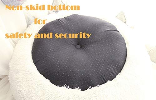 BODISEINT Modern Soft Plush Round Pet Bed for Cats or Small Dogs, Mini Medium Sized Dog Cat Bed Self Warming Autumn Winter Indoor Snooze Sleeping Cozy Kitty Teddy Kennel (20” D x 8'' H, Pink)