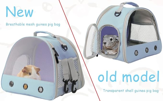 Breathable Small Animal Carrier Nylon Mesh for Front Window Guinea Pig Carrier Reptile Carrier for Travel Outdoor