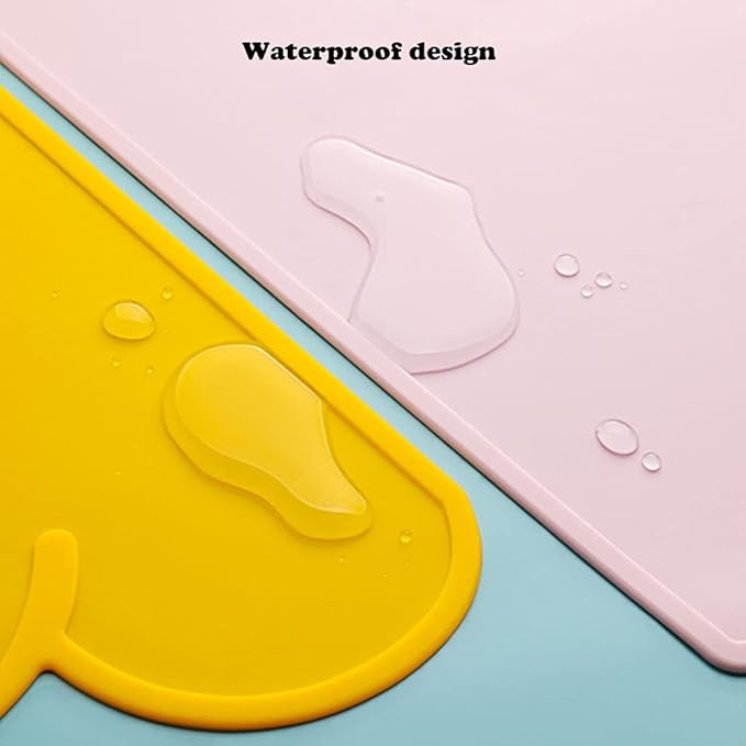 Love Dream Silicone Pet Feeding Food Mat with Raised Edge, Anti-Slip Waterproof Pet Bowl Mat Placemat for Dog and Cat (Purple)