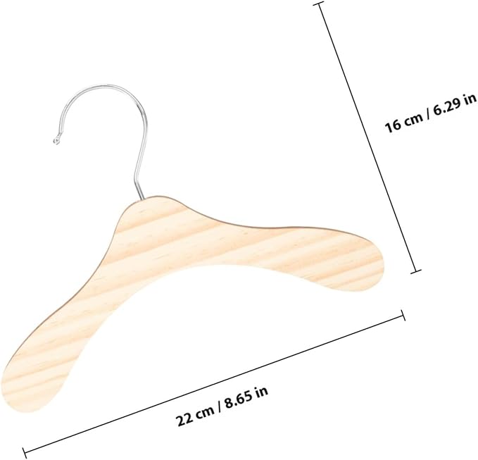 SUPVOX 10pcs 8.66-inch Solid Wood Pet Hangers Small Dog and Cat Clothes Hangers Sturdy Household Dog Supply Accessory