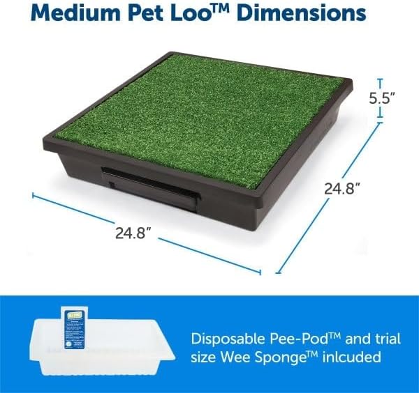 PetSafe Pet Loo Portable Dog Potty - Pet Toilet Alternative for Puppy Pads - Small - Perfect for House Training - Easy-to-Clean Grass Mat