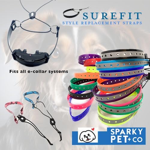 Sparky Pet Co - Surefit ECollar Replacement Strap - Bungee Dog Collar-Waterproof -Adjustable- Secure Nexus Wheel Lock-for Electronic Training & Invisible Fence Systems -3/4" Green