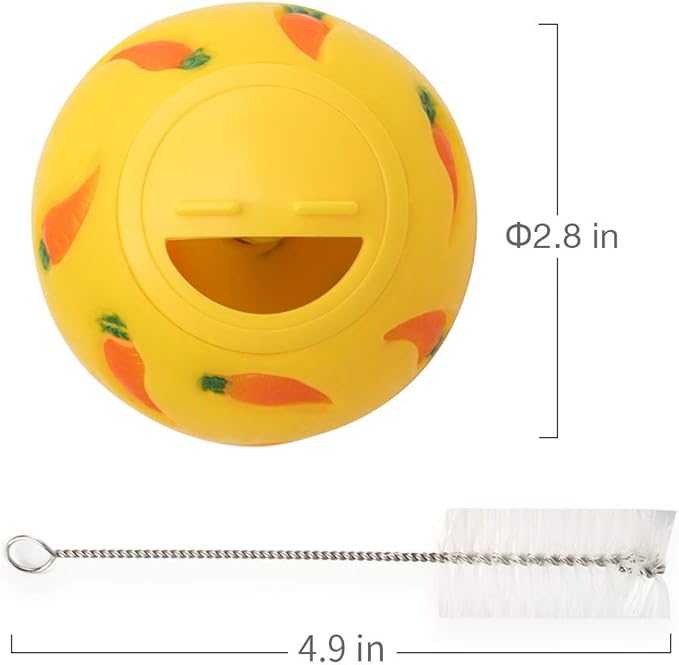 Niteangel Treat Ball, Snack Ball for Guinea Pigs, Rabbits, Hedgehogs and Other Small Pets (Small, Yellow & Blue)