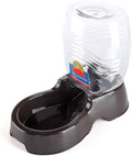 Flexzion Automatic Gravity Pet Waterer for Cat & Dog - Non-Skid & Easy-Clean Auto Replenish Water Dispenser Drinking Bowl (3/8 Gallon / 1.5L), Black
