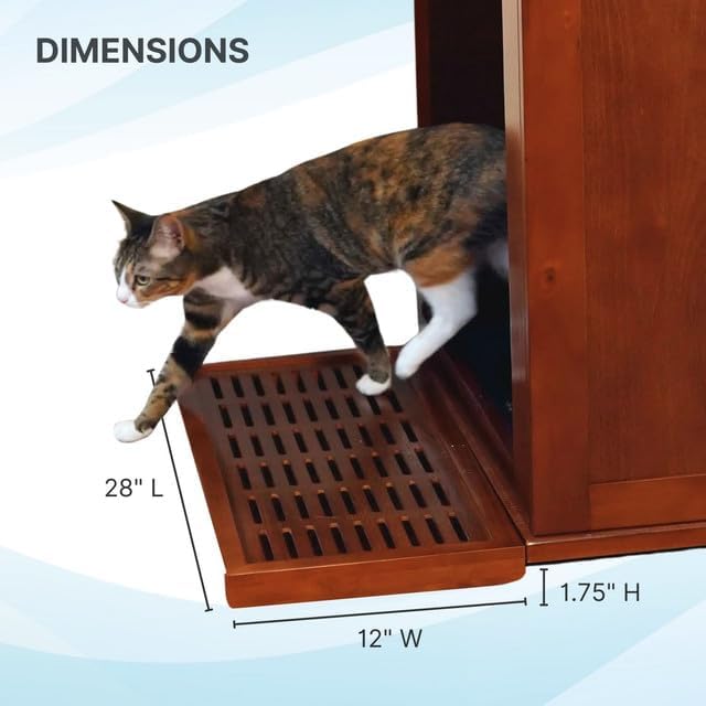 Refined Self Cleaning Litter Box Cabinet-Litter Catch Espresso