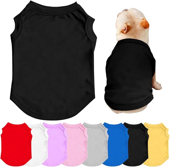 Custom Dog Shirt with Photo Name Logo Personalized Summer Breathable Cloth for Small Medium Large Pet Dogs Puppy Cats, 1 PC Blank Black, M