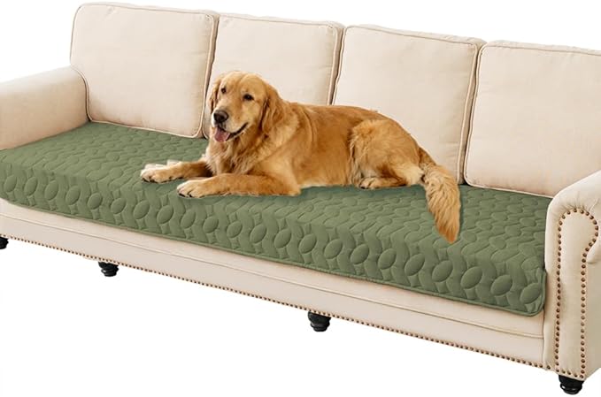 Ameritex Waterproof Pet Bed Cover Anti-Slip Dog Bed Blanket for Sofa and Furniture Waterproof New Pattern Design (Green, 30x90 Inch (Pack of 1))