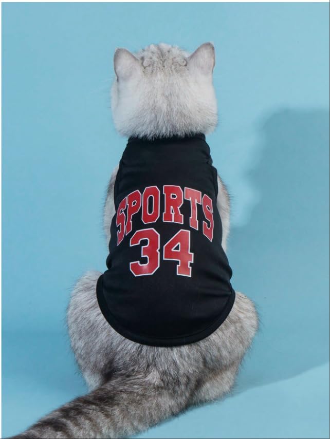 Custom Dog Shirt,Personalized Pet Apparel with Name Text Photo Image,Lightweight Breathable Puppy Kitten Cotton Vest for Small Medium Large Dogs Cats,Puppy Gift (Black, Medium)