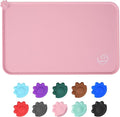 Silicone Waterproof Dog Cat Pet Feeding Mats, Non Slip, Easy Clean Pet Dog Cat Bowl Mats Placemat (24" x 16") Pink
