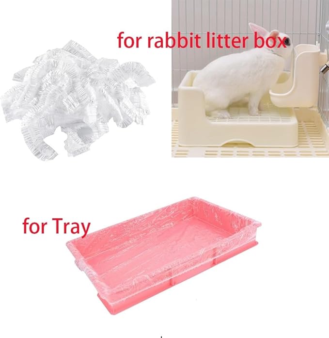 50 Pcs Disposable Rabbit Cage Liner Plastic Toilet Film Leak-Proof for Small Animals Bunny Guinea Pig Bird Cage Liners Litter Box Crate Tray Drawer Quick Cleanup Essentials Indoor (Compact)