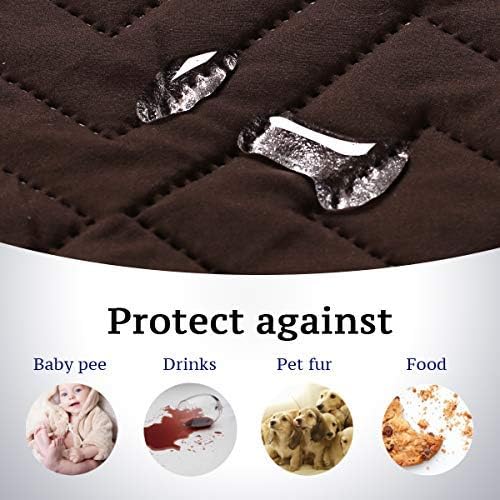 H.VERSAILTEX Reversible Sofa Slipcover Furniture Protector Water Resistant 2" Elastic Straps Sofa Cover Couch Covers Pets Kids Fit Sitting Width Up to 78" (Oversized Sofa: 86" x 132", Brown/Beige)