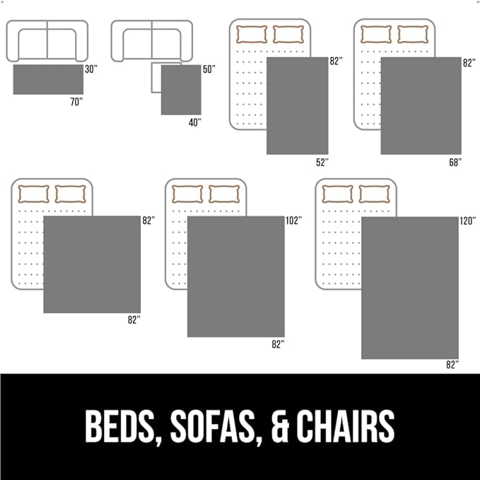 GORILLA GRIP Waterproof Bed Cover for Dogs, 82x52, Gripped Slip Resistant Backing, Leak Proof Washable Dog Blanket Covers Sofa, Couch, Sectional, Crate, Car, RV Seats, Pet Puppy Essentials, Gray Paw