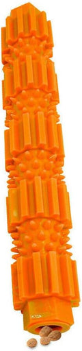 oAtm0eBcl Pet Dog Chew Toy, TPR Rubber Stick Puppy Chewy Toy for Aggressive Chewer, Teeth Cleaning & Slowing Feeding Toy for Dogs Orange L