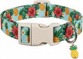 Summer Dog Collar with Tropical Pattern, Cute Dog Collar for Girl Boy Dogs, Pet Collar with Unique Print and Soft Fabric, Suitable for Medium Dogs