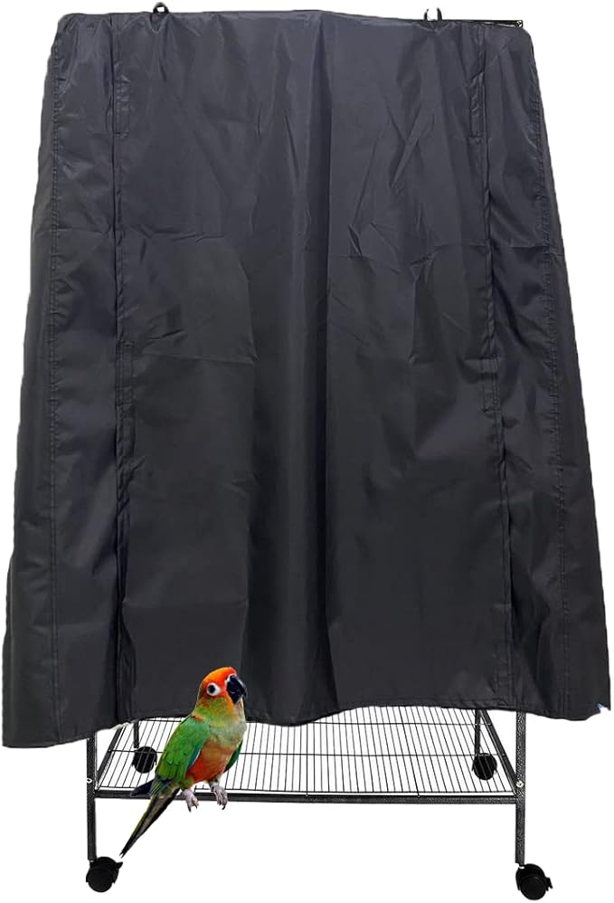 J&C Large Bird Cage Cover 420D Bird Cage Covers Heavy Duty Birdcage Cover Waterproof Bird Cage Covers for Night Blackout Sunlight Patio Birdcage Covers