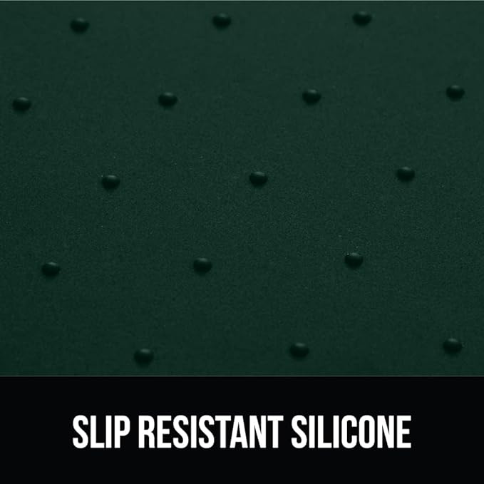 GORILLA GRIP 100% Waterproof Raised Edge BPA Free Silicone Pet Feeding Mat, Dog Cat Food Mats Contain Spills Protects Floors, Placemats for Cats and Dogs Water Bowl, Pets Accessories 16x10, Green