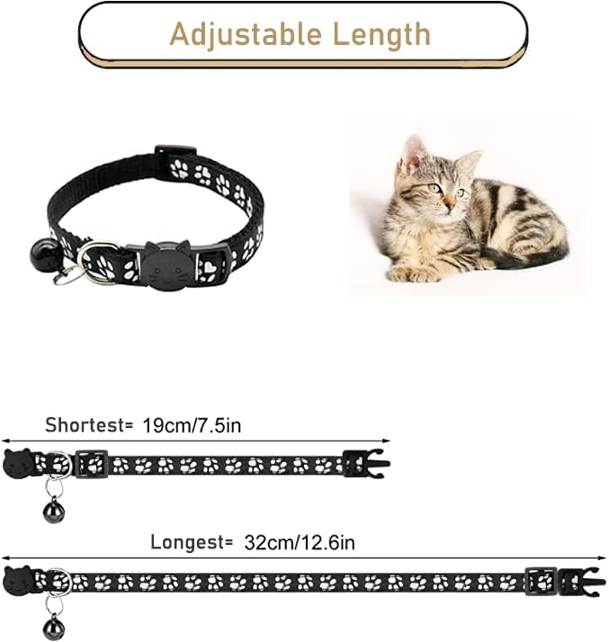 2 Pack Cat Collars Quick Release Reflective Kitten Collar with Bell & Safety Release (Light Green)