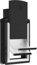 MAVRICFLEX Cat Door for Door, All-Stainless Steel Frame Cat Door with Double Soft Flaps and 2 Sliding ABS Panels for Doors, Easy to Install, Perfect for Cats and Small Dogs Under 15 LBS, Black