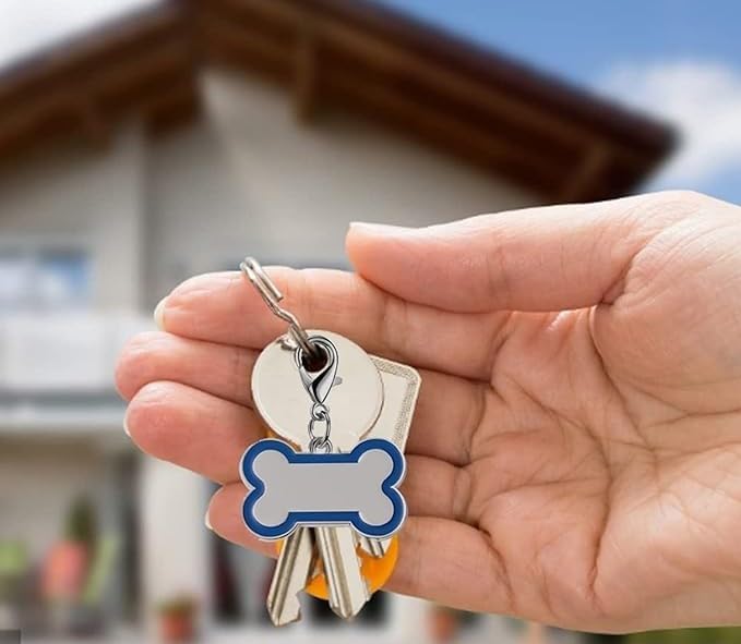 Double-Sided Personalized Dog Tags for Pets - pet ID tag, Laser Engraved Dog tag, Name tag for Dog Collar, Dog Tags for Large Dogs (Orange, Bone-Shaped-Large)