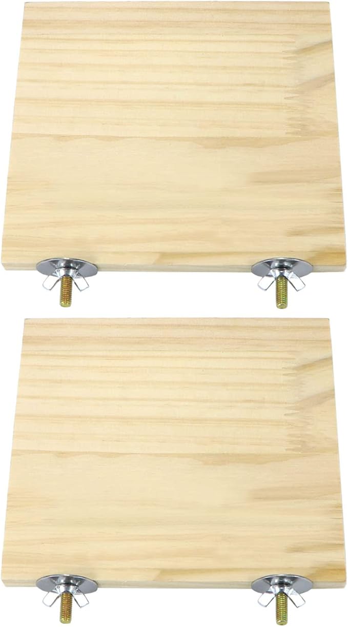 2pcs Bird Perch Platform Flat Stand Beak Paw Grinding Wood for Parrot Parakeet Cockatiel Lovebird Conure Finch Budgie