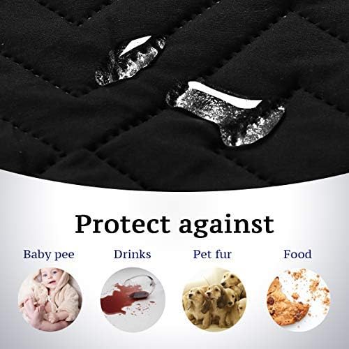 H.VERSAILTEX Reversible Quilted Recliner Covers Water Resistant Furniture Protector for Reclienr Chair with Elastic Straps for Pets Kids Sitting Width Up to 22"(Recliner, Black/Grey)
