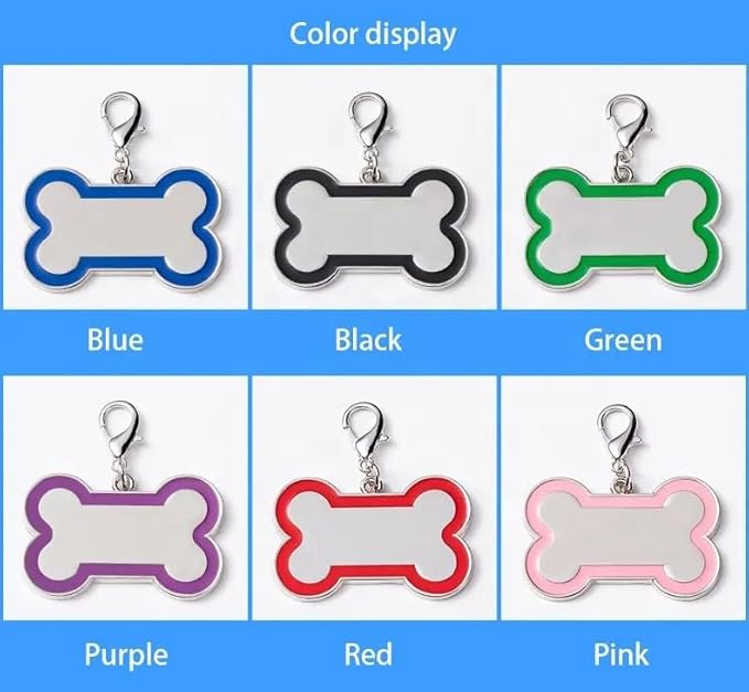 Double-Sided Personalized Dog Tags for Pets - pet ID tag, Laser Engraved Dog tag, Name tag for Dog Collar, Dog Tags for Large Dogs (Orange, Bone-Shaped-Large)