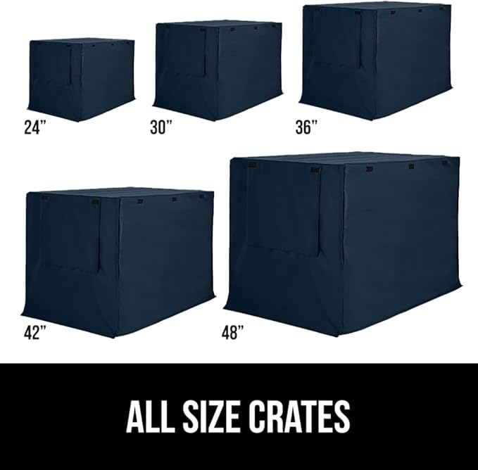 GORILLA GRIP Dog Crate Covers Compatible with Amazon Basics Dog Crates, All Sides Open, Privacy Cover Fits 24" Wire Kennel, Breathable Mesh Windows, Light Reducing Puppy Training Cage Topper, Navy