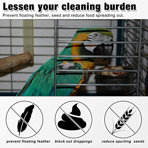 Shappy Large Bird Cage Seed Catcher,Bird Cage Cover Net Skirt Guard,Adjustable Soft Airy Mesh Net for Parrot Parakeet Macaw(118 x 15 Inch/ 300 x 37 cm,Black)