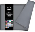 Dog Food Mat,Silicone Waterproof Food Tray,Non Slip Pet Bowl Mats Placemat,0.6" Raised Edge,Suitable for Most Small and Medium Sized Pets,24" x 16"
