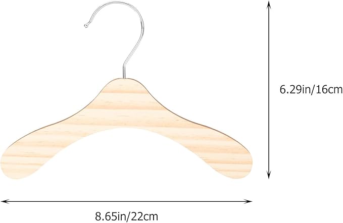 10pcs 8.66-inch Wooden Pet Hangers for Small Dogs and Cats, Wear-Resistant Dog Clothes Hangers, Household Professional Pet Accessory for Closet Organization
