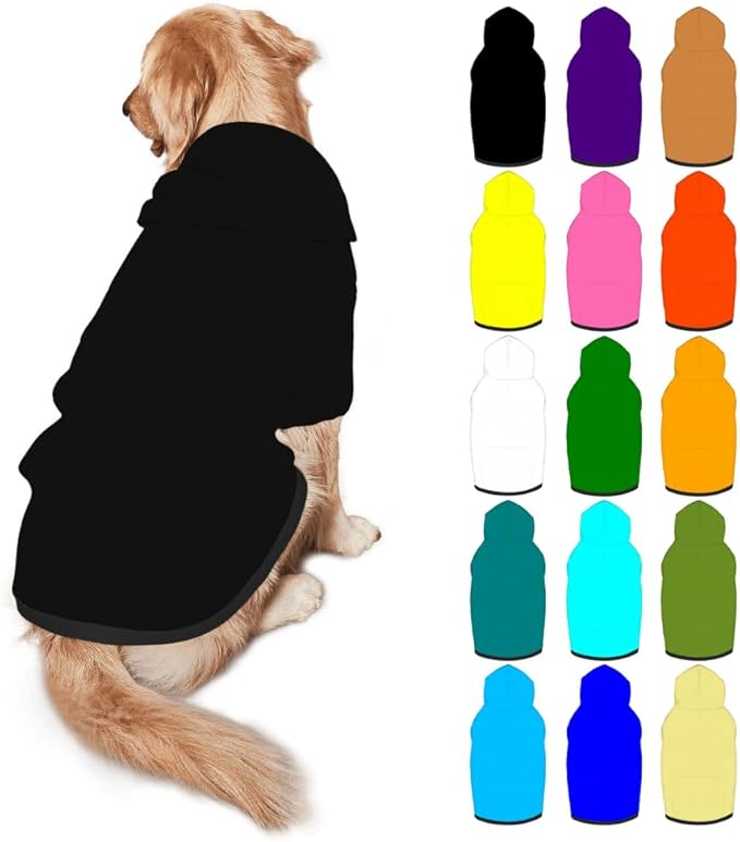Customized Dog Hoodie with Name Logo Personalized Text Soft & Warm for Puppy Sweatshirt Hooded for Small Medium Large Dogs Girl/Boy Cats/Kitten, 1PC, Blank Black, XL