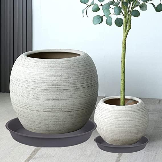 2 Pack of Bird Bath Bowl 12", 1.6" Depth, 10 12 inch Birdbath Bowls Dish Only for The Garden, Large Plant Saucer (12", Gray)