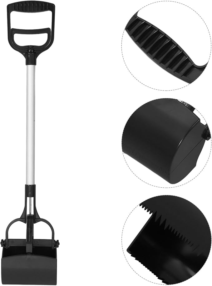 Cabilock Pet Poop Scoop Long Handle Dog Waste Picker Outdoor Cleaning Tool Black for Easy Pet Waste Pickup Random Color