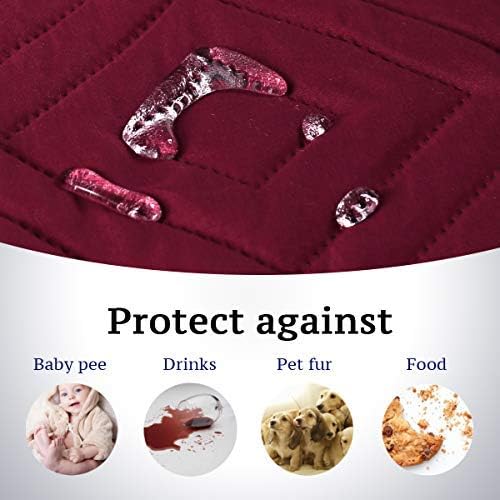 H.VERSAILTEX Reversible Loveseat Cover Furniture Protector Anti-Slip Water Resistant 2" Elastic Straps Couch Covers Pets Kids Fit Sitting Width Up to 54"(Oversized Loveseat: 75" x 98", Red/Tan)