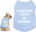 Custom Dog Shirt,Personalized Pet Apparel with Name Text Photo Image,Lightweight Breathable Puppy Kitten Cotton Vest for Small Medium Large Dogs Cats,Puppy Gift (Blue, X-Small)