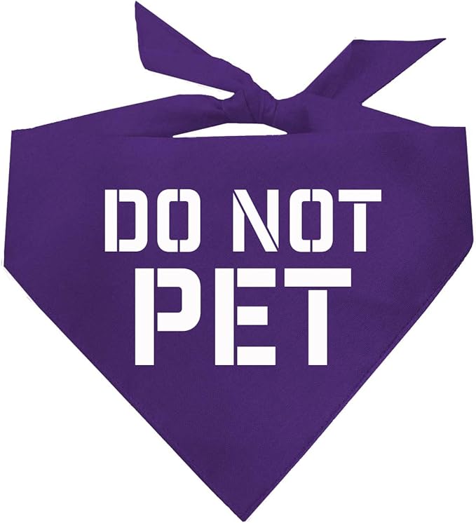 Do Not Pet Dog Bandana (Purple, XS 157)