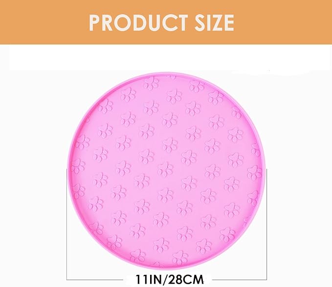 Dog Food Mat - Waterproof Dog Bowl Mat for Food and Water, Pet Food Placements with Edges, Nonslip Cat Feeding Mat for Protecting Floors (1Pack Pink)