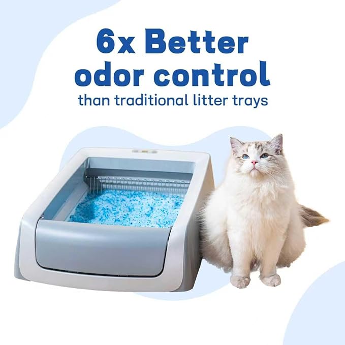 Crystal Cat Litter and Disposable Litter Trays 3 Sets Compatible with Petsafe Scoop-Free Classic/Legacy/Smart Litter Boxes, Triple Leak Proof Design, Excellent OdorControl, One-Hand Disposing.