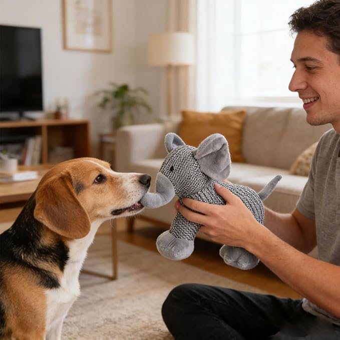 Linen Safari Companions, Squeaky Dog Chew Animals, with Durable Linen Material, Durable and Resistant to Chewing, for Relieve Dog's Boredom (Sheep)