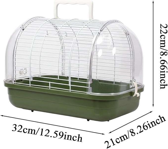 Small Bird Cage, Transparent Bird Travel Carrier, Full View Cockatiel Cage with Sturdy Design, Compact Aviary with Durable Construction, Indoor Outdoor Balcony Living Room Park Parakeet