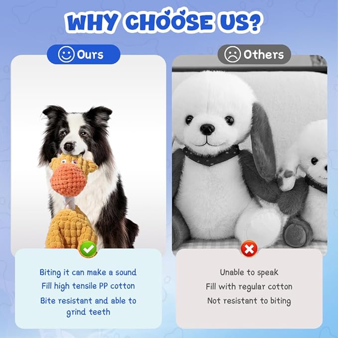 2025 New Dog Toys, Indestructible Plush Dog Toy, Dogs Toys for Aggressive Chewers, Dogs Squeaky Chew Toy for Indoor Pups Teething (Brown+Green)