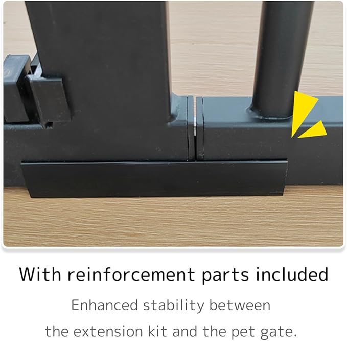 Lumizone Extra Tall Pet Gate 55.12" High Pressure Mounted 12.60" Wide Extension kit 1.37" Gap (Black, 55.12" H x 12.60" W, Extension)