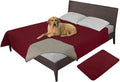 Easy-Going 100% Waterproof Dog Bed Cover, Non-Slip Pet Blanket for Furniture, Washable Couch Cover, Repleasement Sofa Cover (86X82 in,Christmas Red)