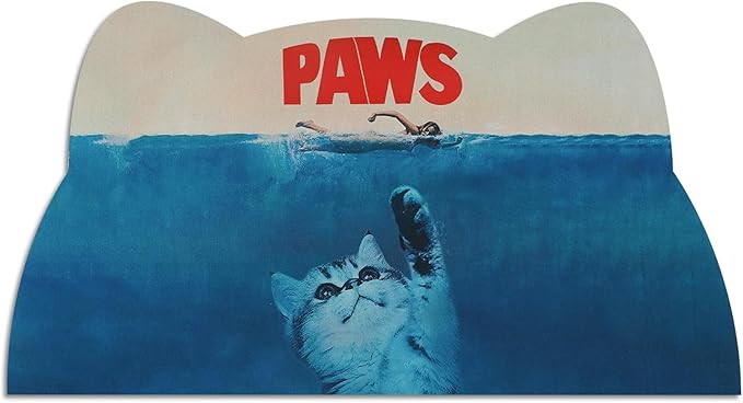 Cat Food Mat - Pet Feeding Mat for Floor, Non-Slip, Waterproof, Super Absorbent, Easy to Clean, Blue, Cat, Dog 12.2''x19.7''