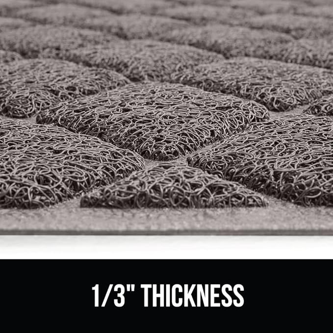 GORILLA GRIP Cat Litter Box Mat, 40x28, Water Resistant, US Designed Kitty Litter Trapping Mats, Easy to Clean, Scatter Control, Less Mess and Clean Floors, Kitten Supplies for Indoor Cats, Grey